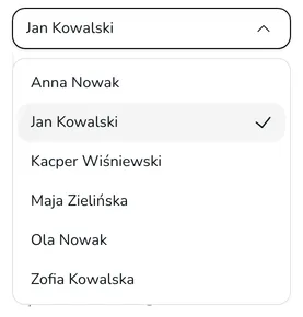 The coach's expanded crew list in the Crews section of the menu