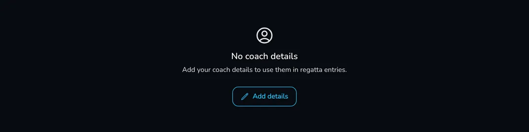 The No coach details message with the Add details button