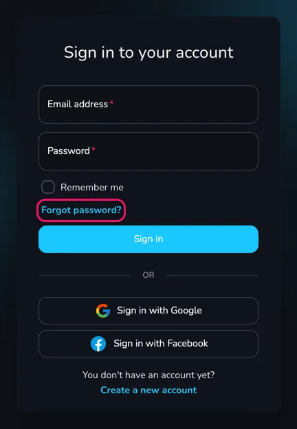 The Sign in to your account form with the Forgot password? link highlighted