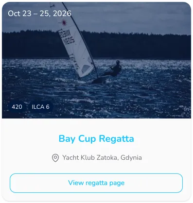 Regatta tile on the regatta list with the regatta list image, dates, classes, name and venue